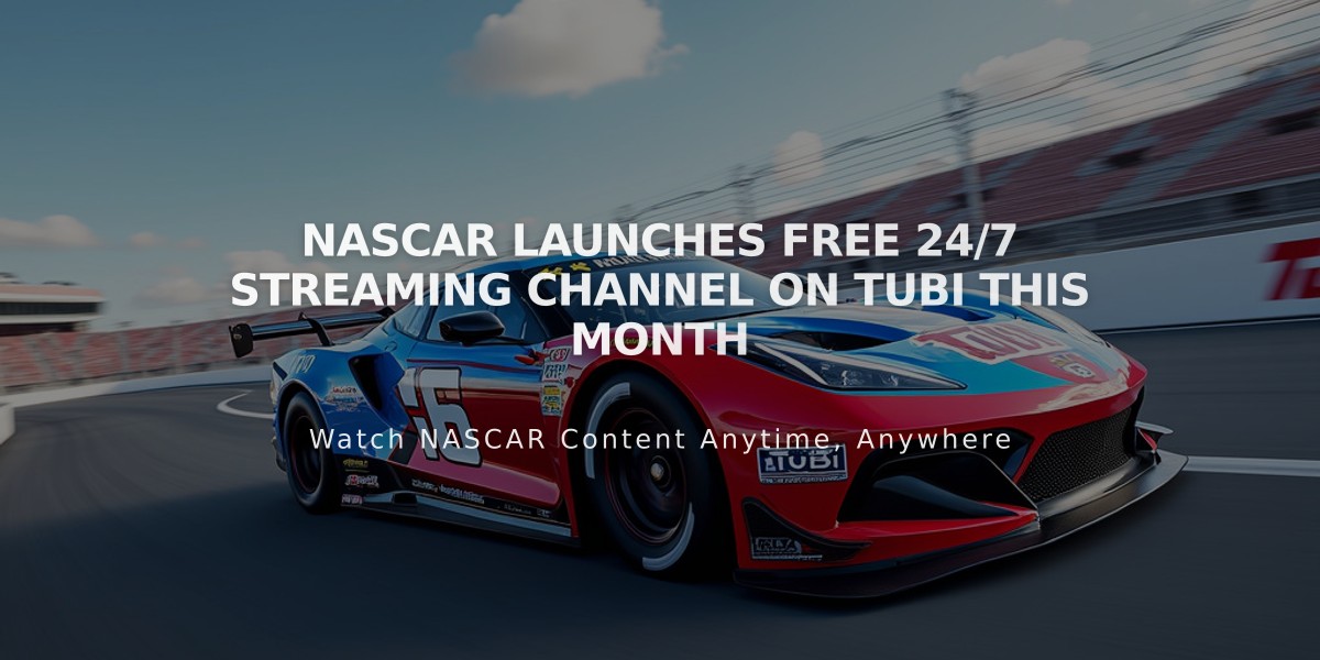 NASCAR Launches Free 24/7 Streaming Channel on Tubi This Month