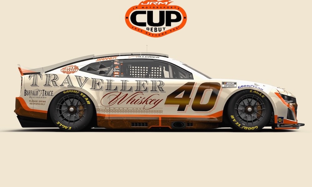 Race car with whiskey branding