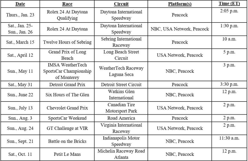 NASCAR 2025 race schedule grid