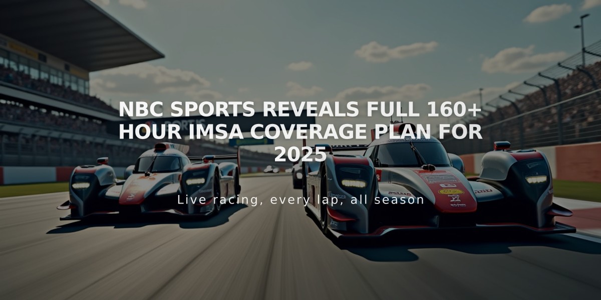 NBC Sports Reveals Full 160+ Hour IMSA Coverage Plan for 2025