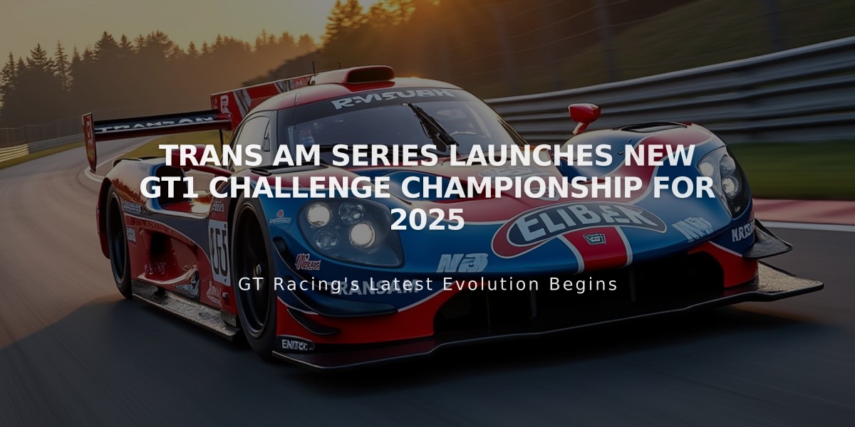 Trans Am Series launches new GT1 Challenge Championship for 2025