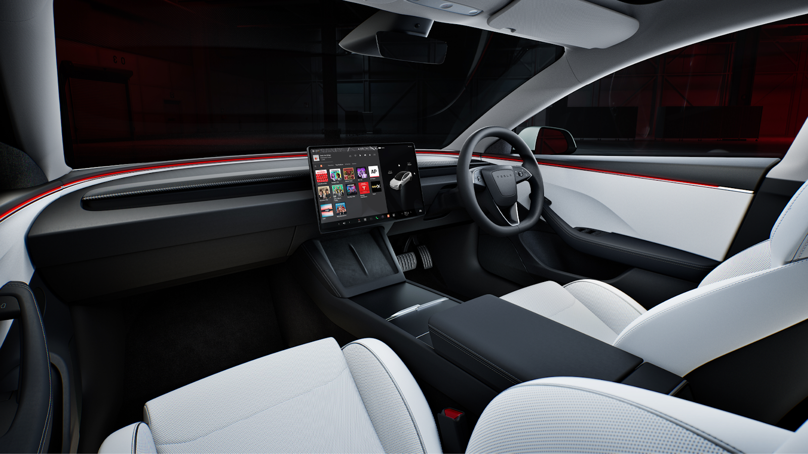 Model 3 dashboard with minimalist interior