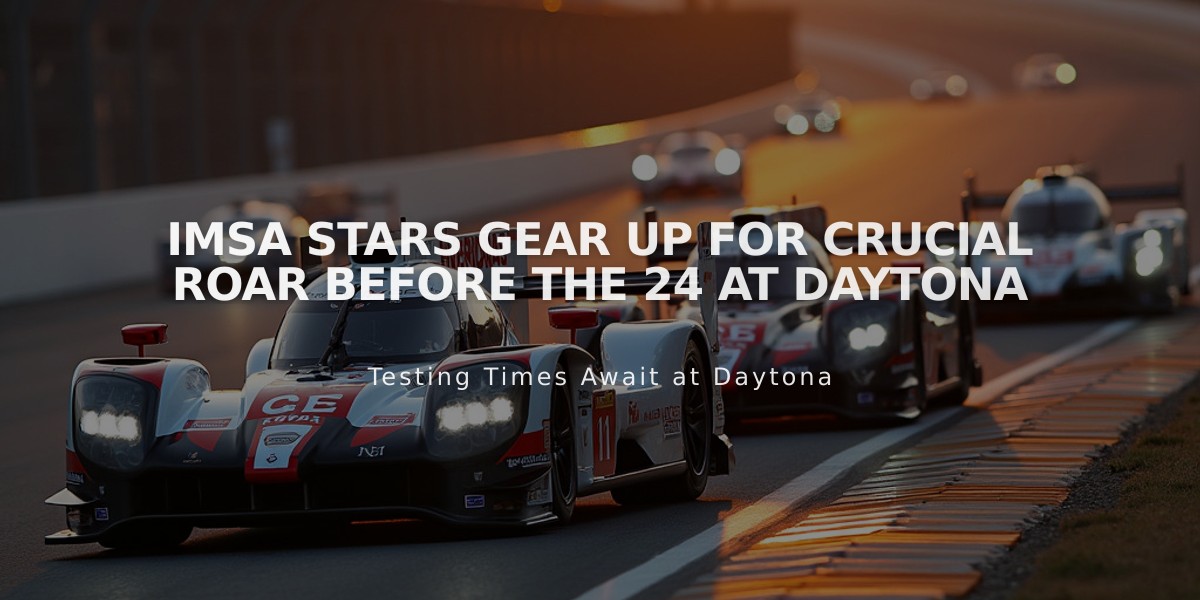 IMSA Stars Gear Up for Crucial Roar Before the 24 at Daytona