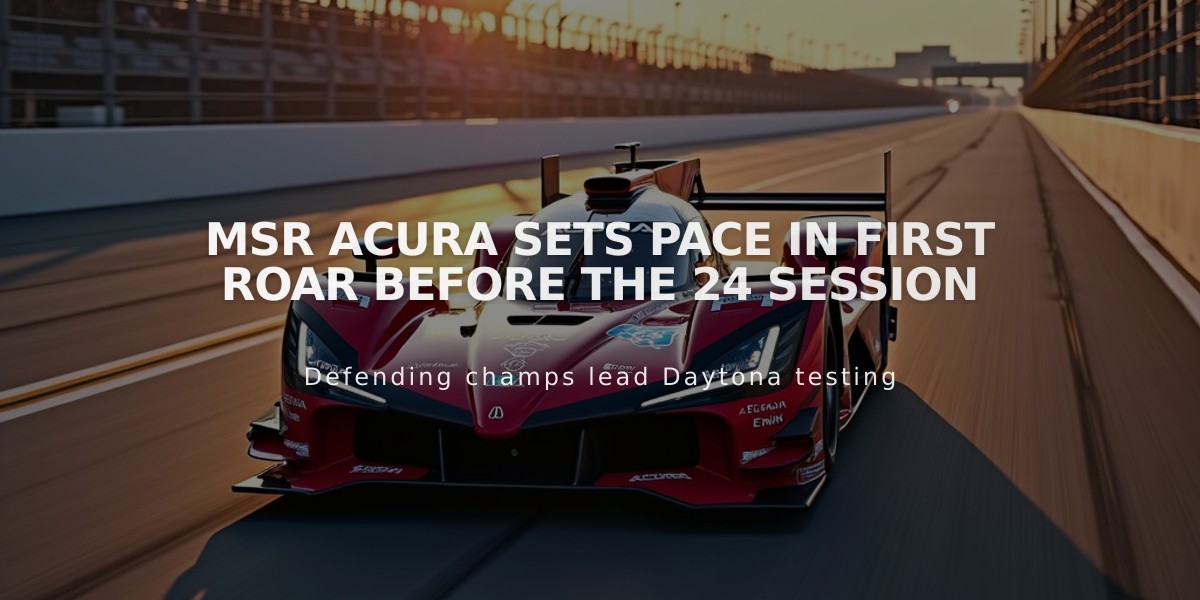 MSR Acura Sets Pace in First Roar Before the 24 Session