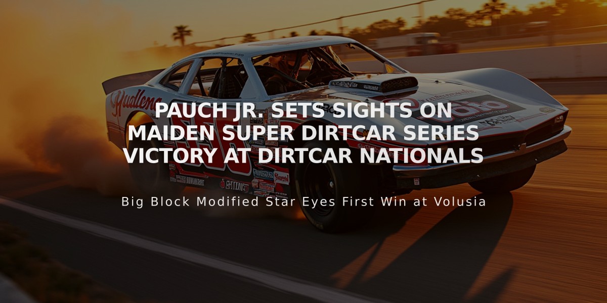 Pauch Jr. Sets Sights on Maiden Super DIRTcar Series Victory at DIRTcar Nationals