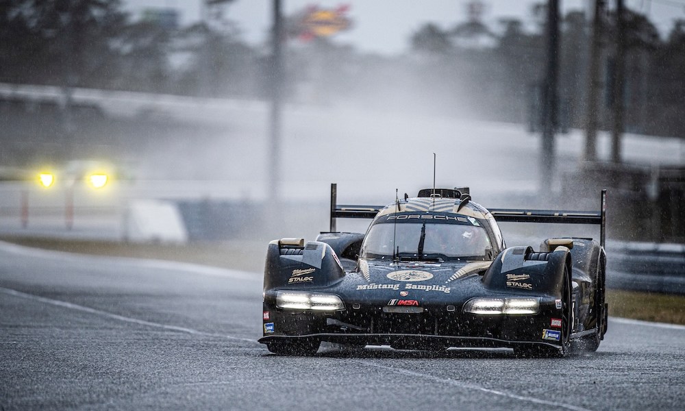 Race car during IMSA track session