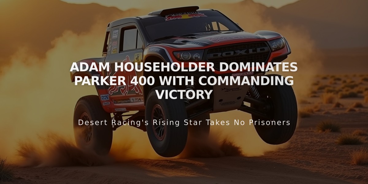 Adam Householder Dominates Parker 400 with Commanding Victory