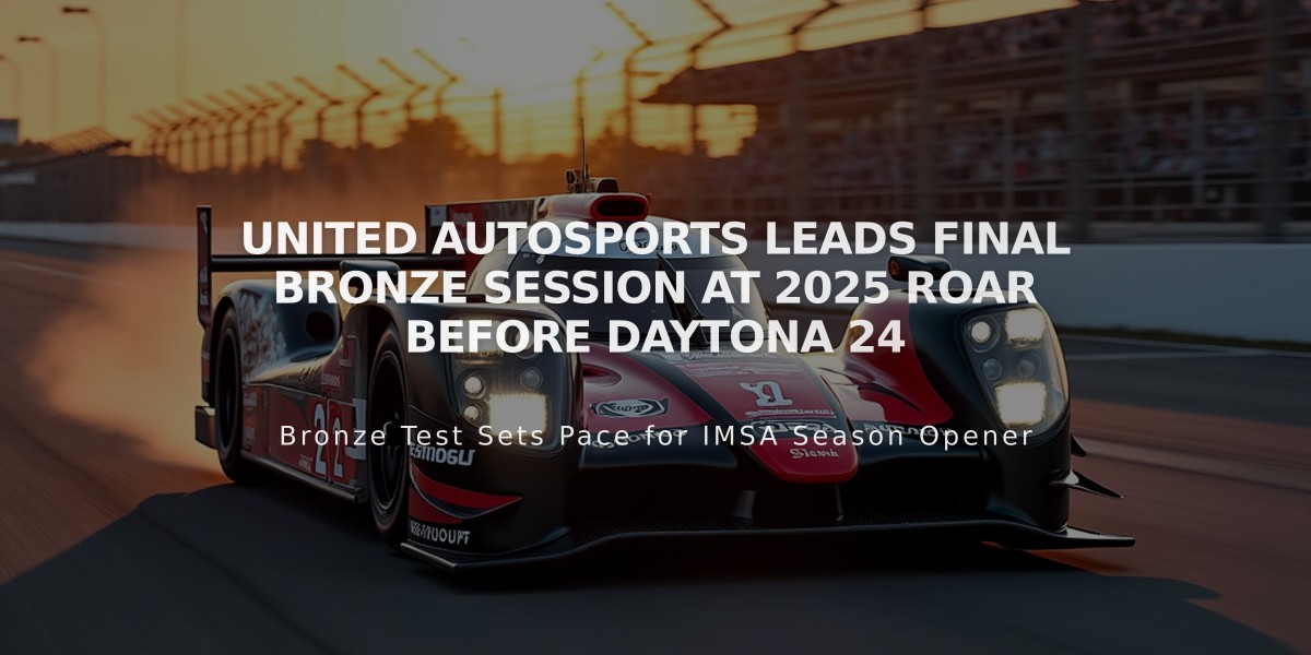 United Autosports Leads Final Bronze Session at 2025 Roar Before Daytona 24