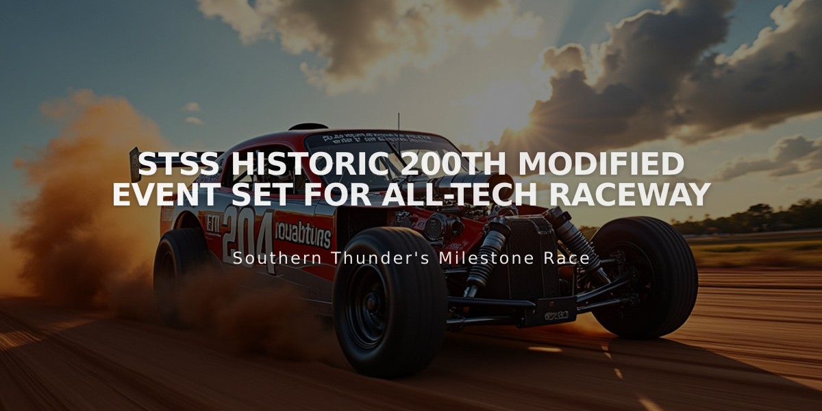 STSS Historic 200th Modified Event Set for All-Tech Raceway