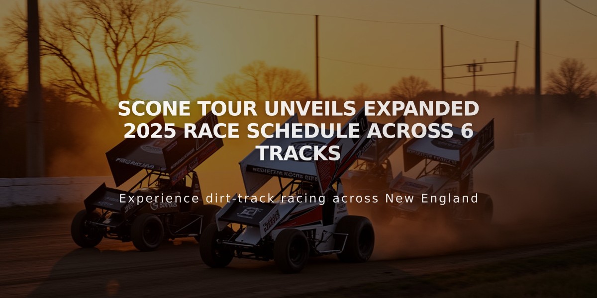 SCoNE Tour Unveils Expanded 2025 Race Schedule Across 6 Tracks