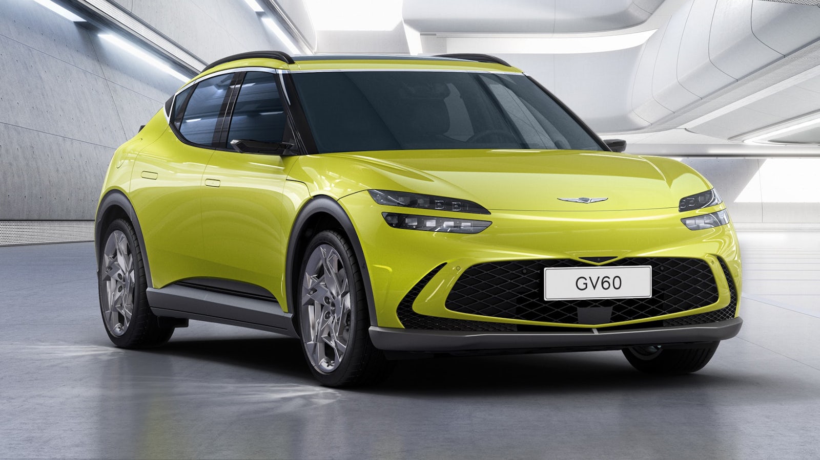 Yellow Genesis GV60 electric SUV