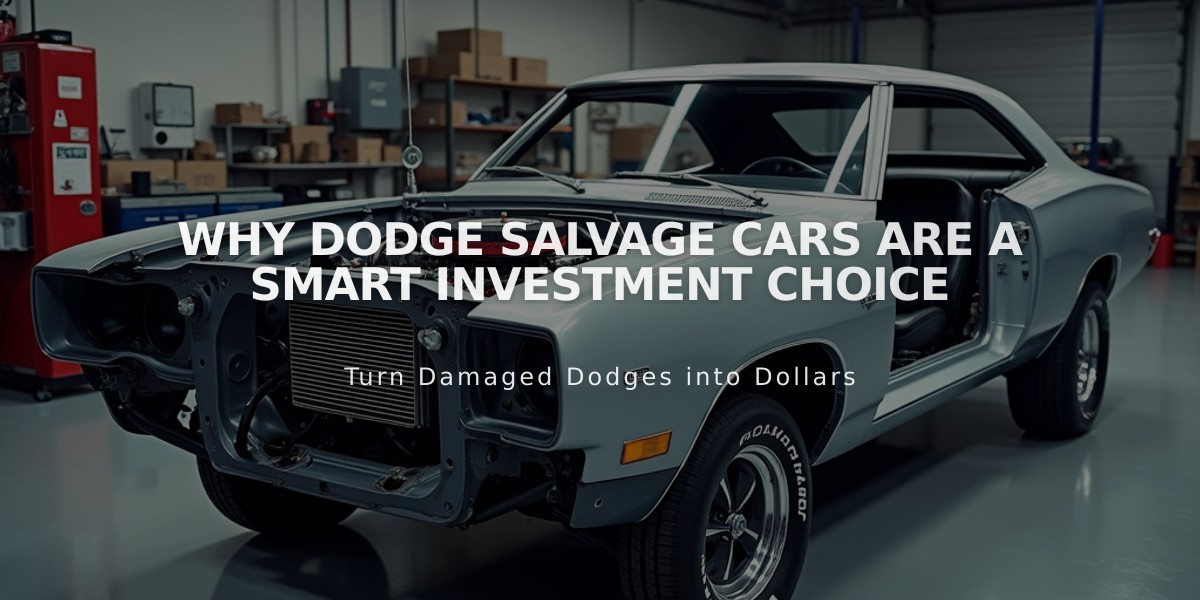 Why Dodge Salvage Cars Are a Smart Investment Choice