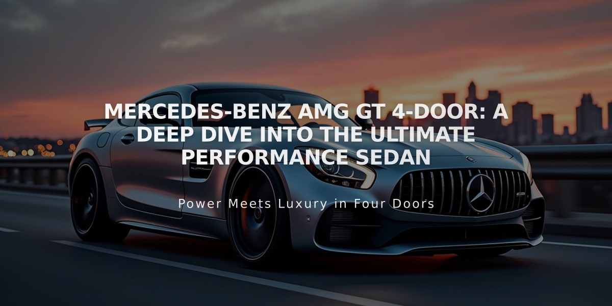 Mercedes-Benz AMG GT 4-Door: A Deep Dive into the Ultimate Performance Sedan