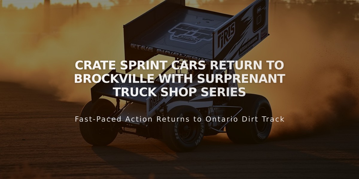 Crate Sprint Cars Return to Brockville with Surprenant Truck Shop Series