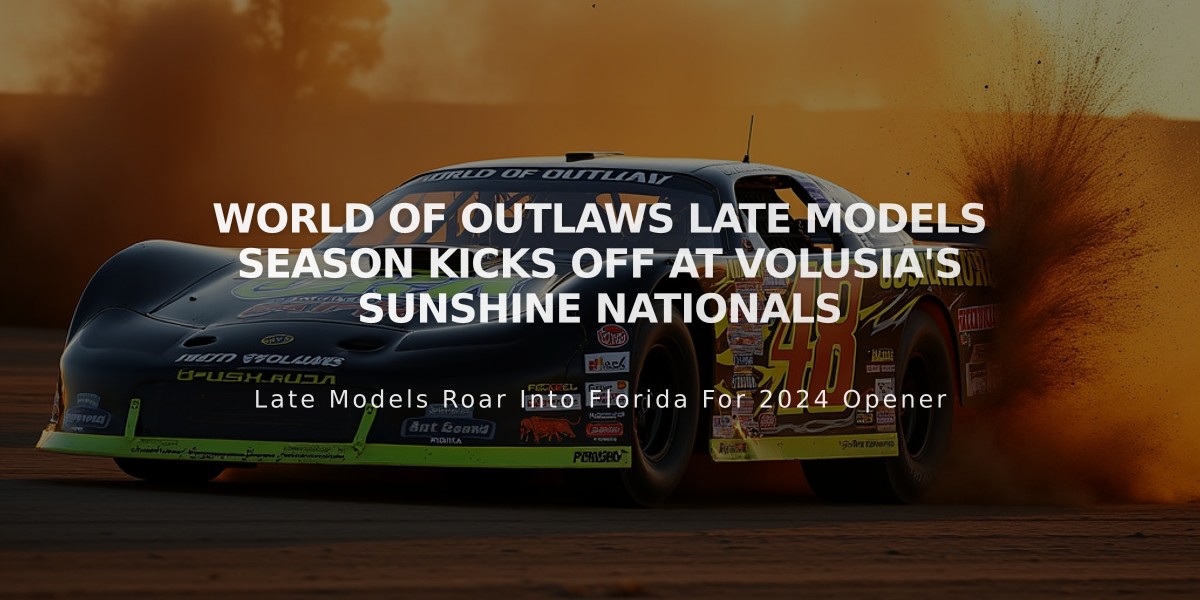 World of Outlaws Late Models Season Kicks Off at Volusia's Sunshine Nationals