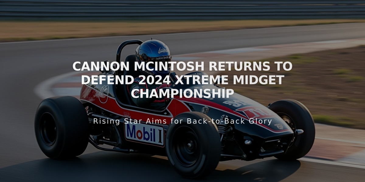 Cannon McIntosh Returns to Defend 2024 Xtreme Midget Championship