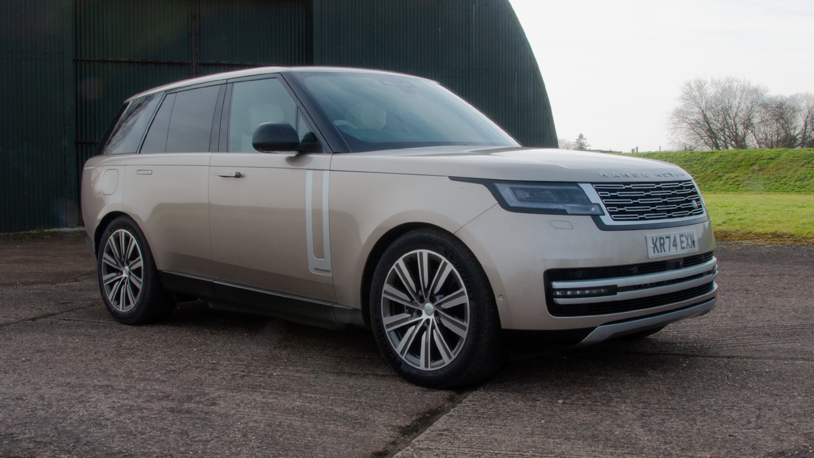 Range Rover front view, silver exterior