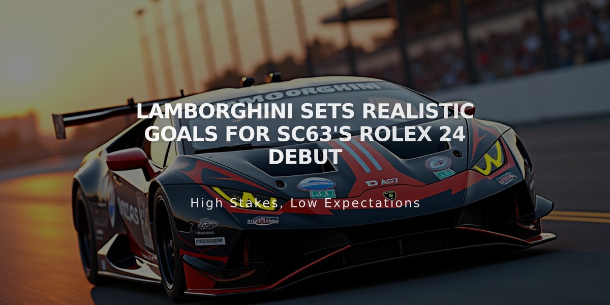 Lamborghini Sets Realistic Goals for SC63's Rolex 24 Debut