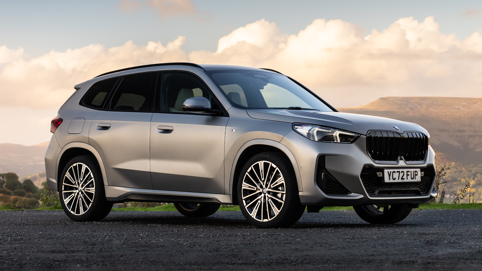 Silver BMW X1 outdoors