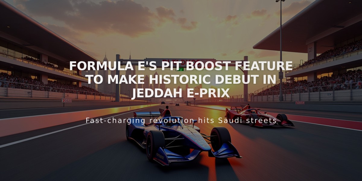 Formula E's Pit Boost Feature to Make Historic Debut in Jeddah E-Prix