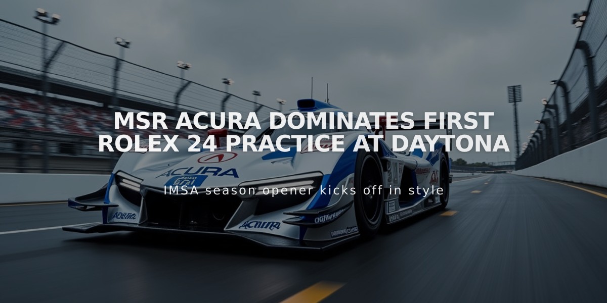 MSR Acura Dominates First Rolex 24 Practice at Daytona