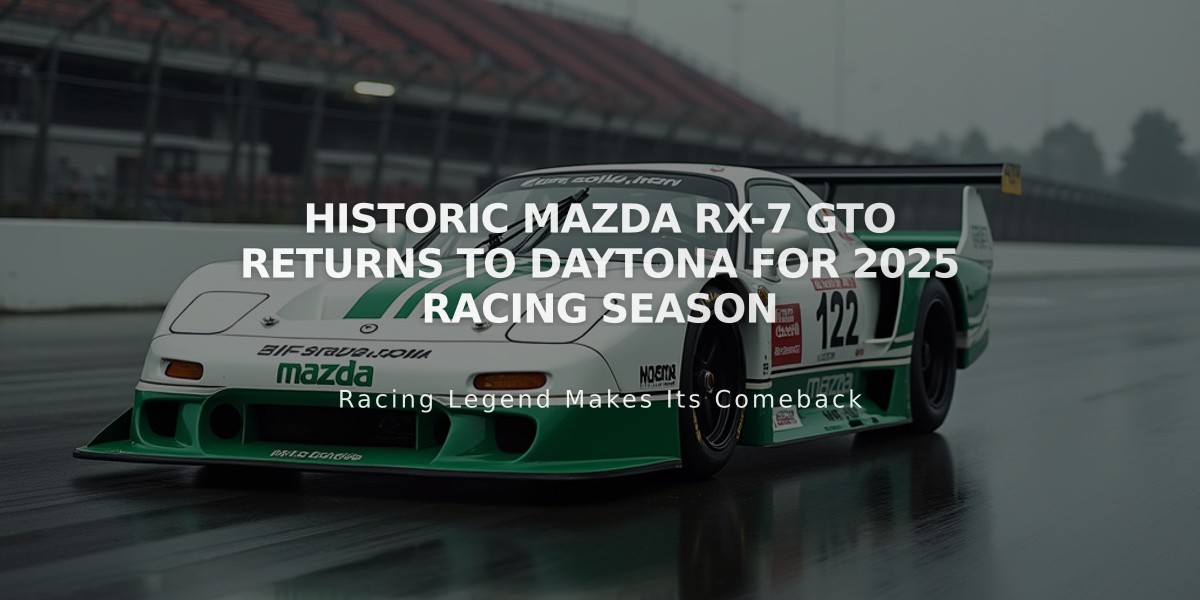 Historic Mazda RX-7 GTO Returns to Daytona for 2025 Racing Season