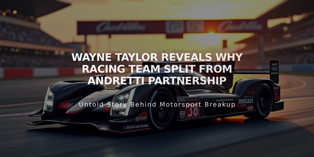 Wayne Taylor Reveals Why Racing Team Split from Andretti Partnership