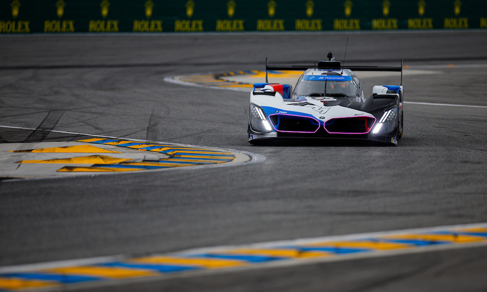 Race car on IMSA track