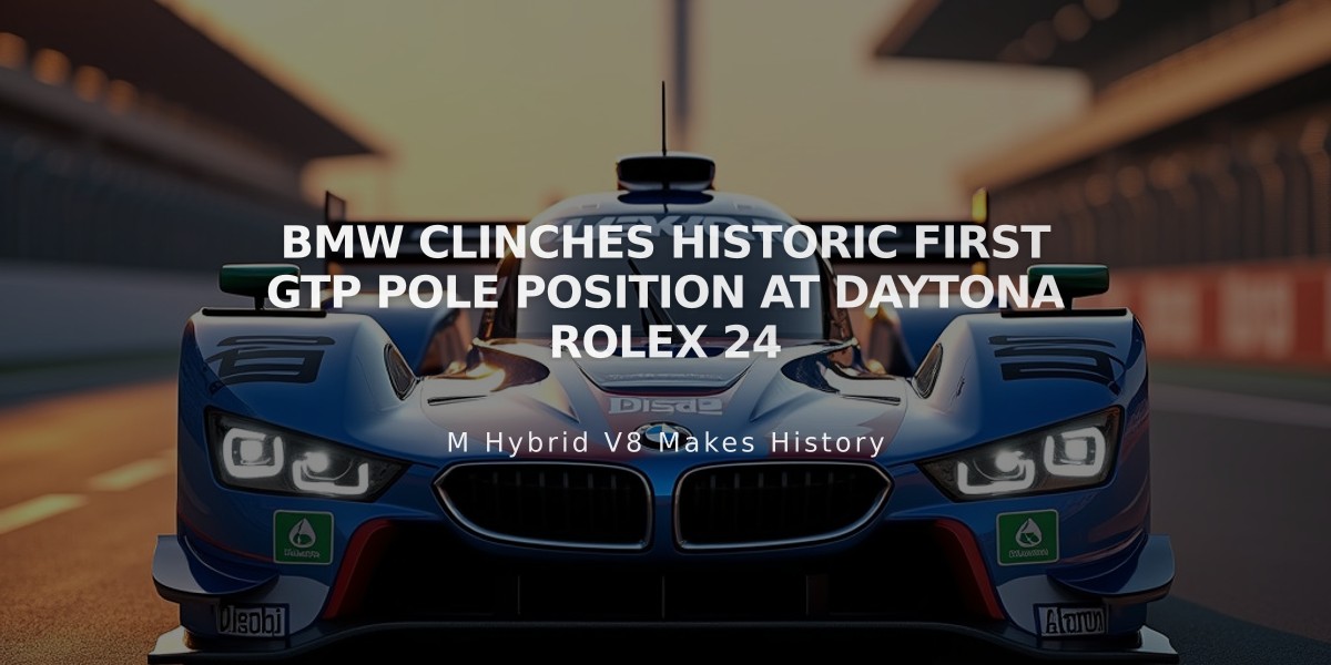 BMW Clinches Historic First GTP Pole Position at Daytona Rolex 24