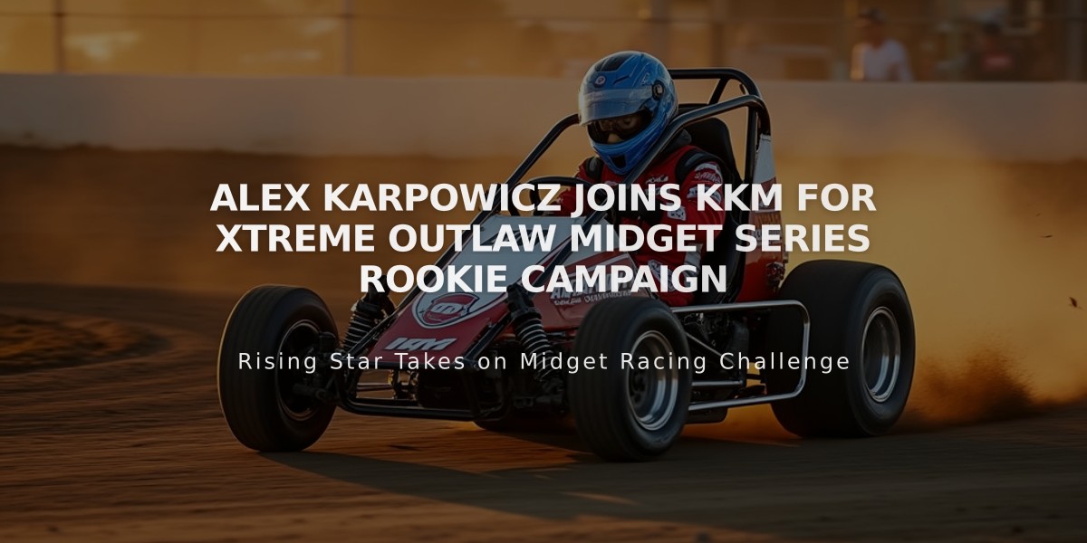 Alex Karpowicz Joins KKM for Xtreme Outlaw Midget Series Rookie Campaign