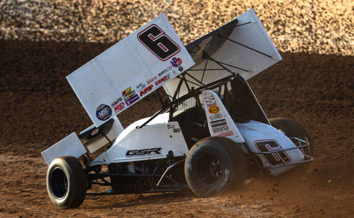 Sprint car racing on dirt