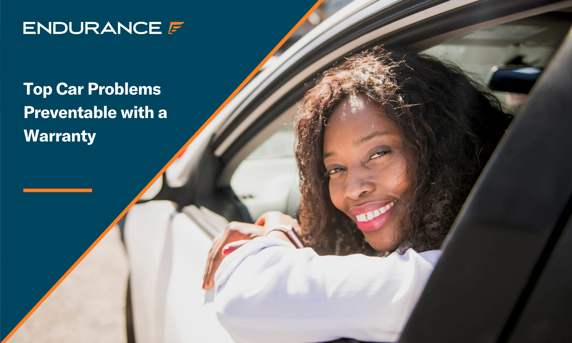 Woman smiling in vehicle