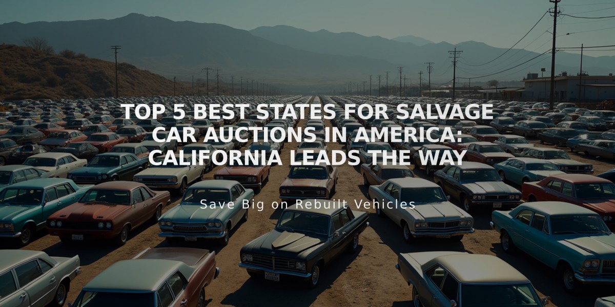 Top 5 Best States for Salvage Car Auctions in America: California Leads the Way