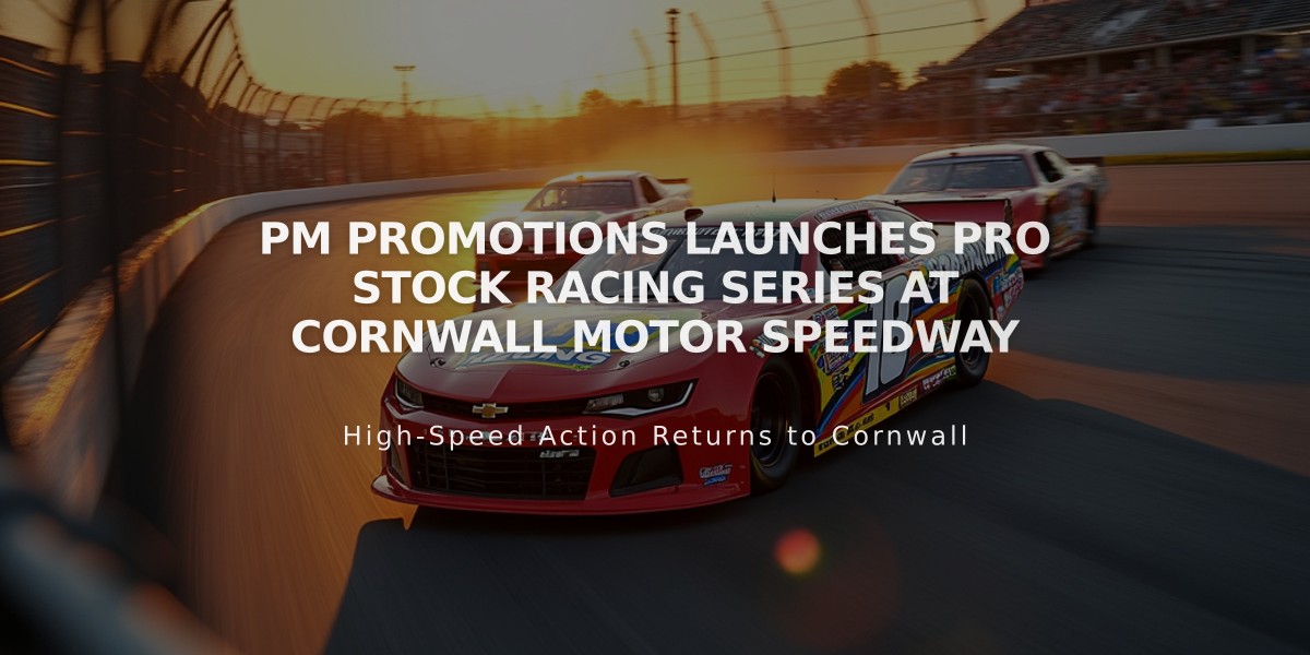 PM Promotions Launches Pro Stock Racing Series at Cornwall Motor Speedway