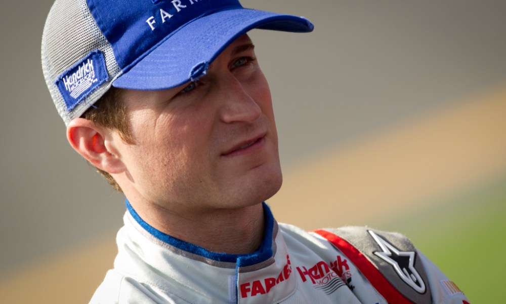 NASCAR driver in racing helmet