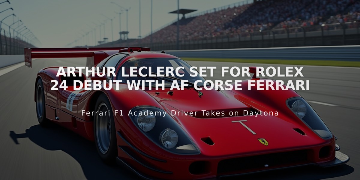 Arthur Leclerc Set for Rolex 24 Debut with AF Corse Ferrari