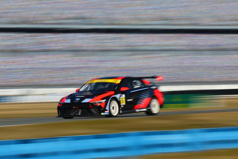 Red and black Formula racing car