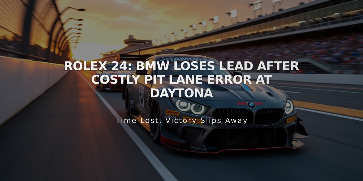 Rolex 24: BMW Loses Lead After Costly Pit Lane Error at Daytona