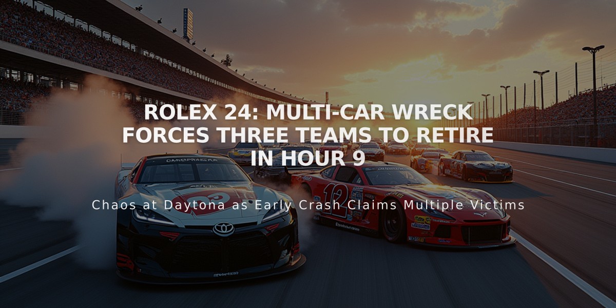 Rolex 24: Multi-Car Wreck Forces Three Teams to Retire in Hour 9