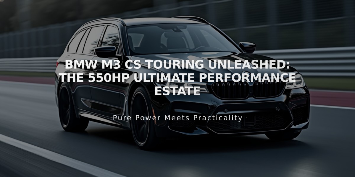 BMW M3 CS Touring Unleashed: The 550hp Ultimate Performance Estate