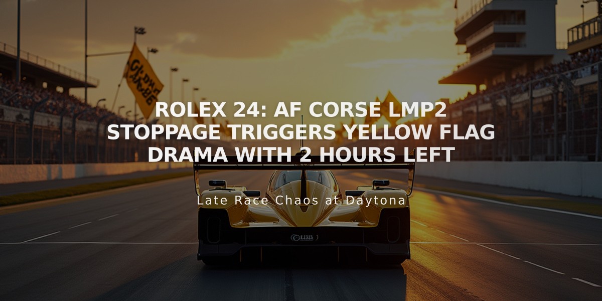 Rolex 24: AF Corse LMP2 Stoppage Triggers Yellow Flag Drama with 2 Hours Left