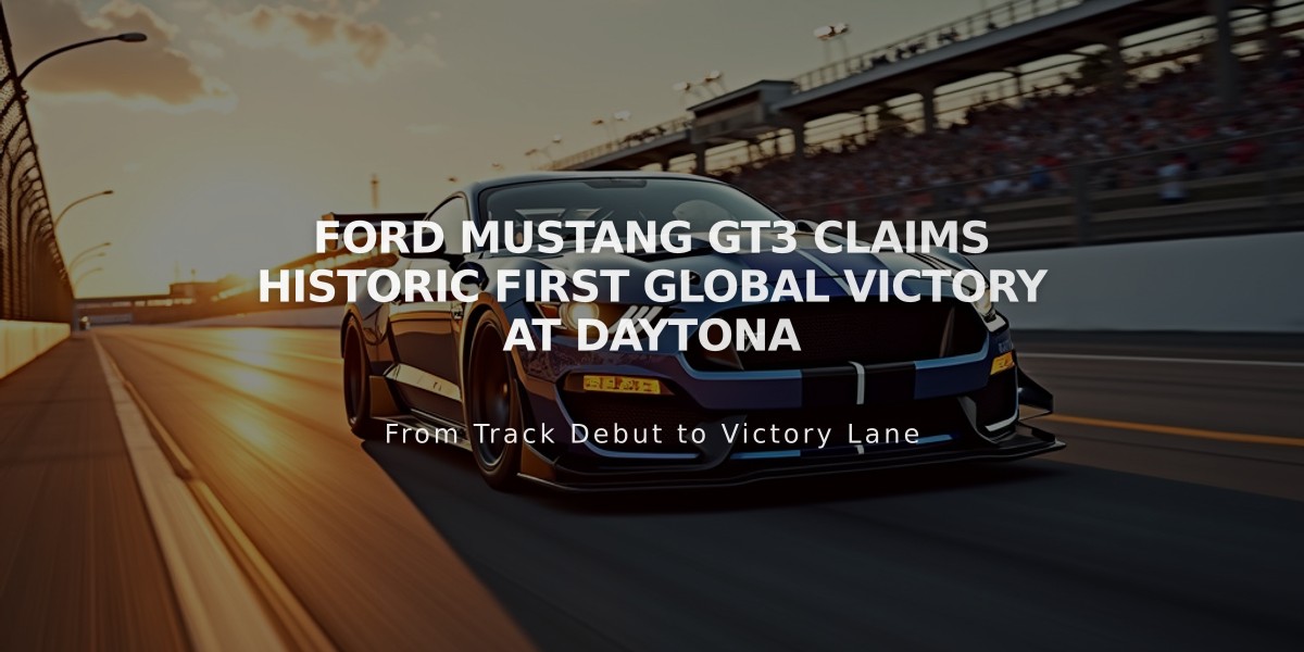 Ford Mustang GT3 Claims Historic First Global Victory at Daytona