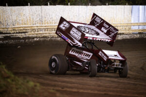 Sprint car racing on dirt