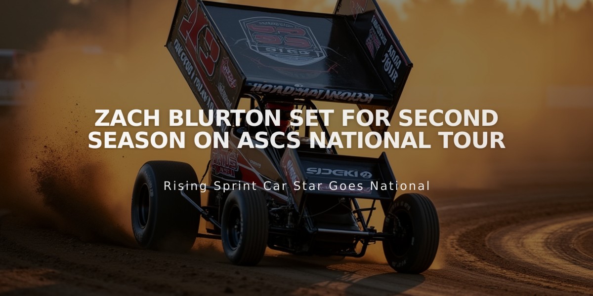 Zach Blurton Set for Second Season on ASCS National Tour