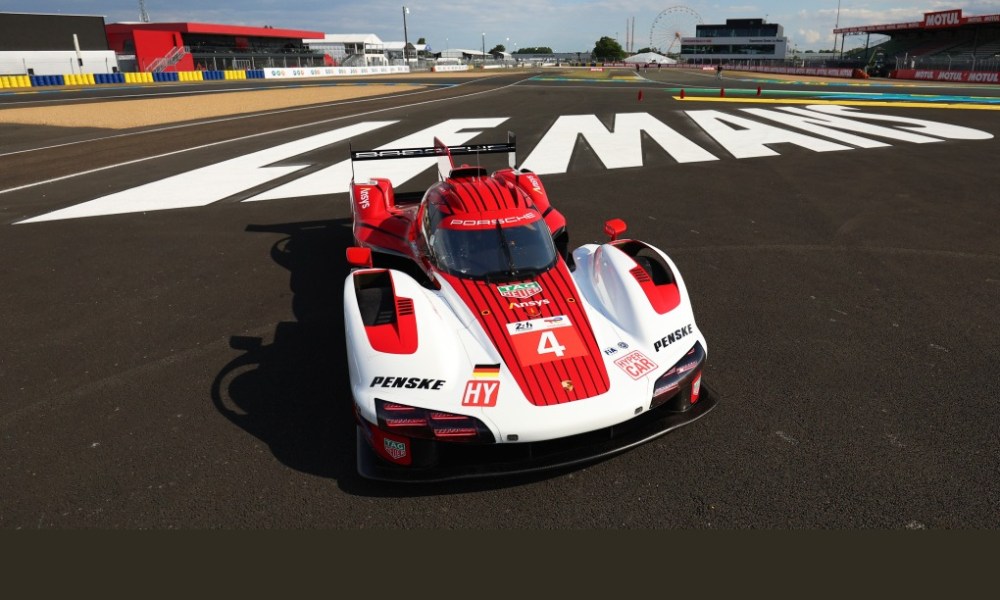 Red Porsche 963 race car