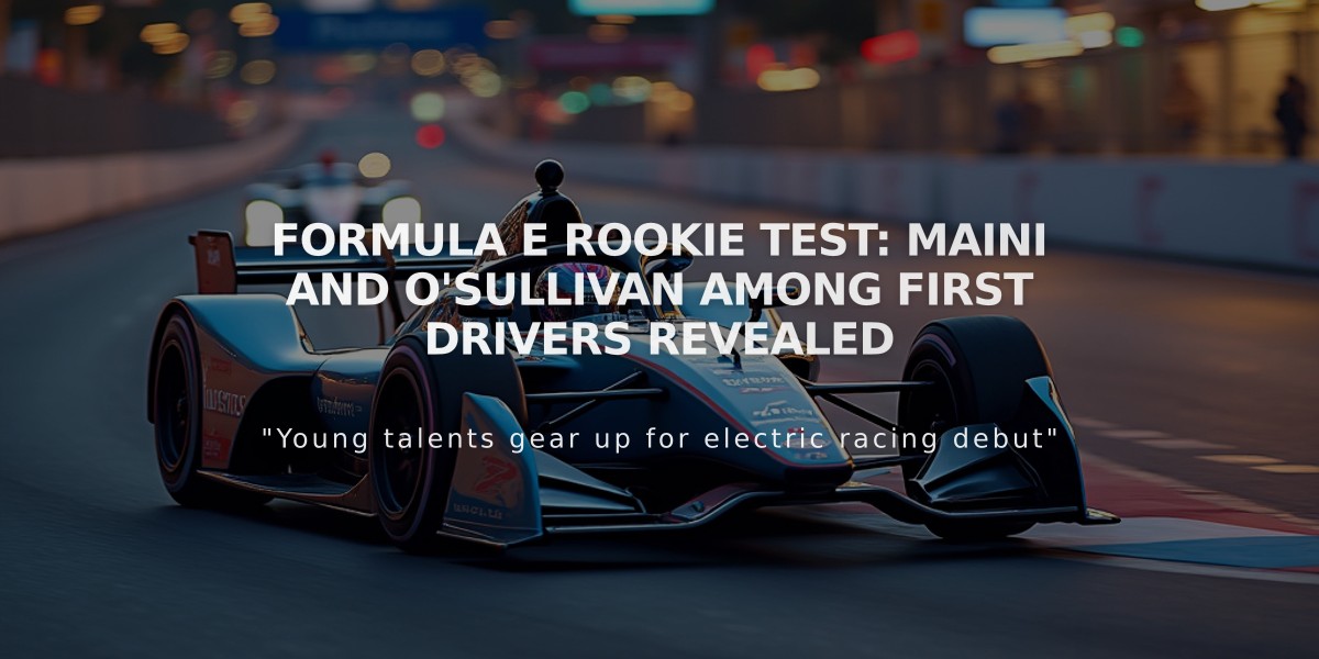 Formula E Rookie Test: Maini and O'Sullivan Among First Drivers Revealed