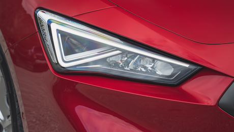 SEAT Leon headlight on red