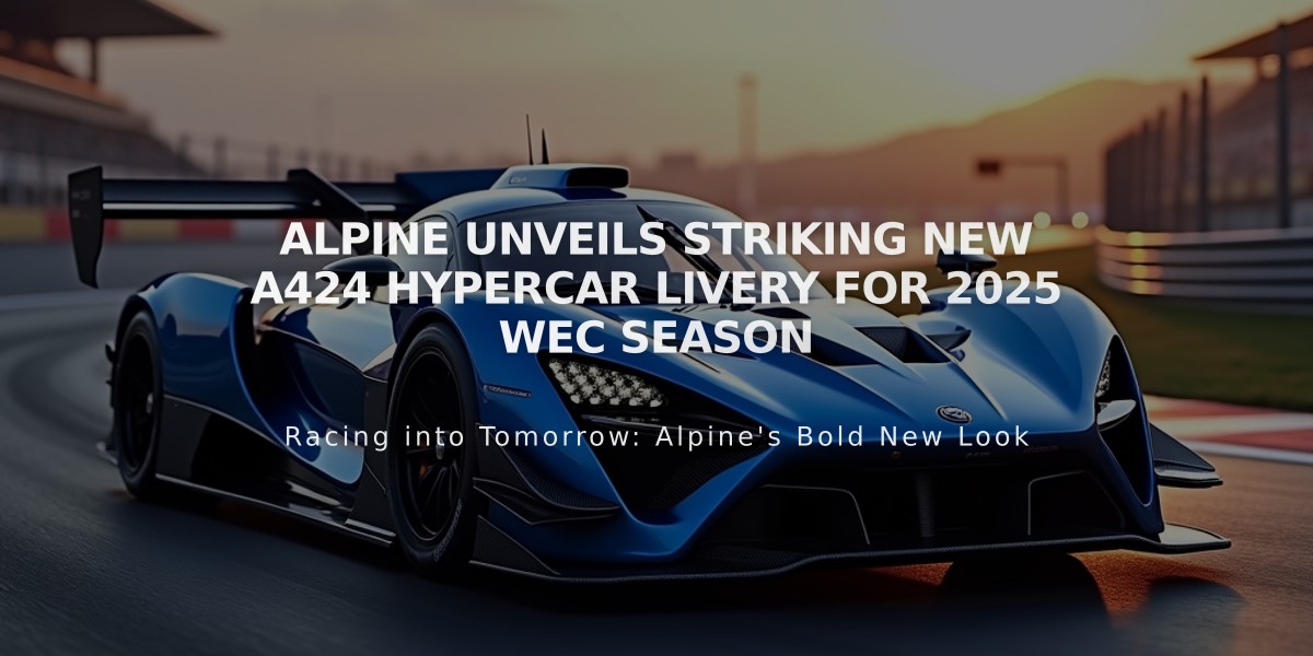 Alpine Unveils Striking New A424 Hypercar Livery for 2025 WEC Season