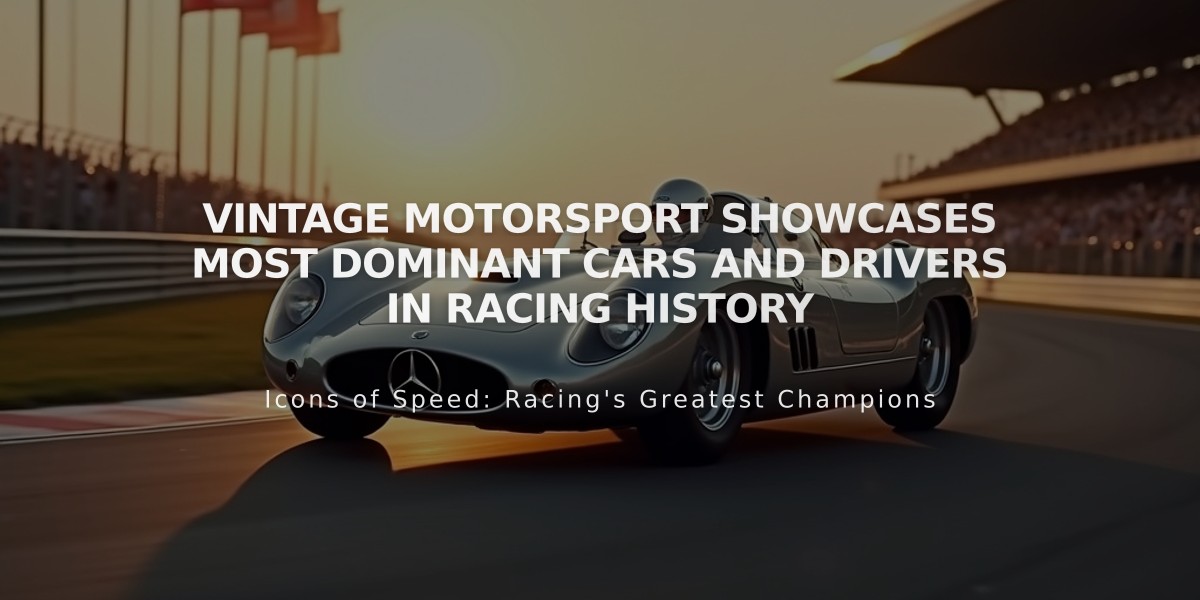 Vintage Motorsport Showcases Most Dominant Cars and Drivers in Racing History