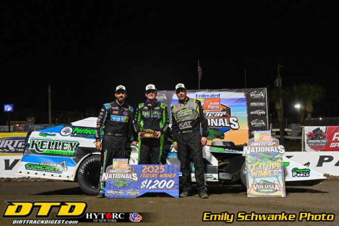 Three Modified racers on podium